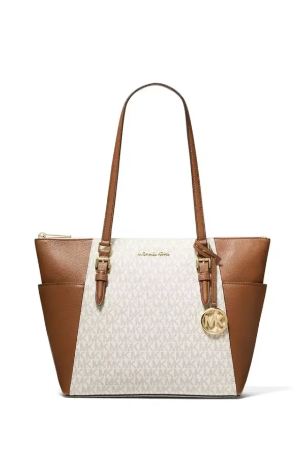 Cartera Mediana Tote Michael Kors Charlotte Vainilla